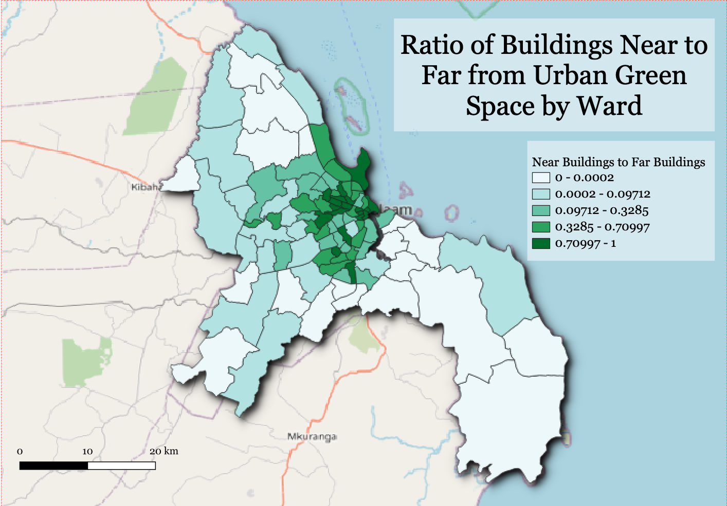 Figure 4. ratio of buildings near to far